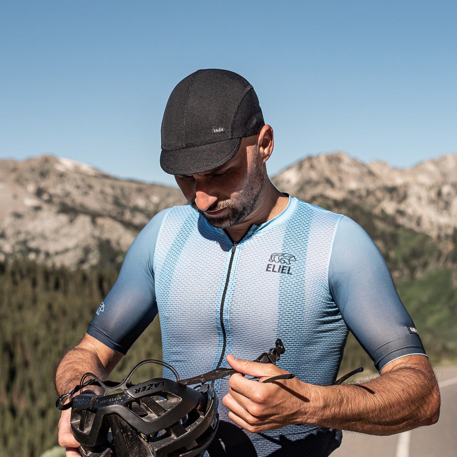 snek cycling lightweight cap that fits under a helmet