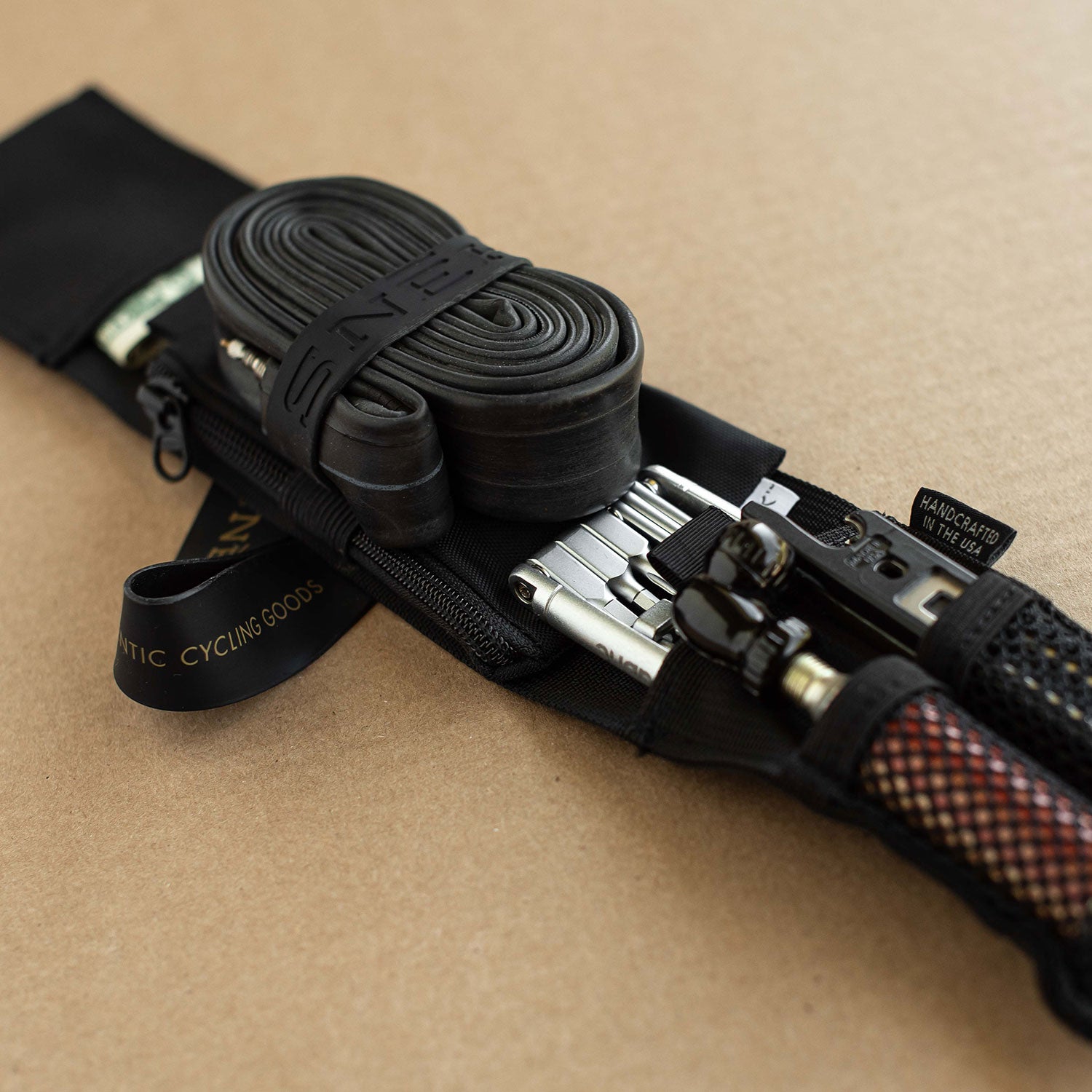 cycling tools and tube saddle bag storage case