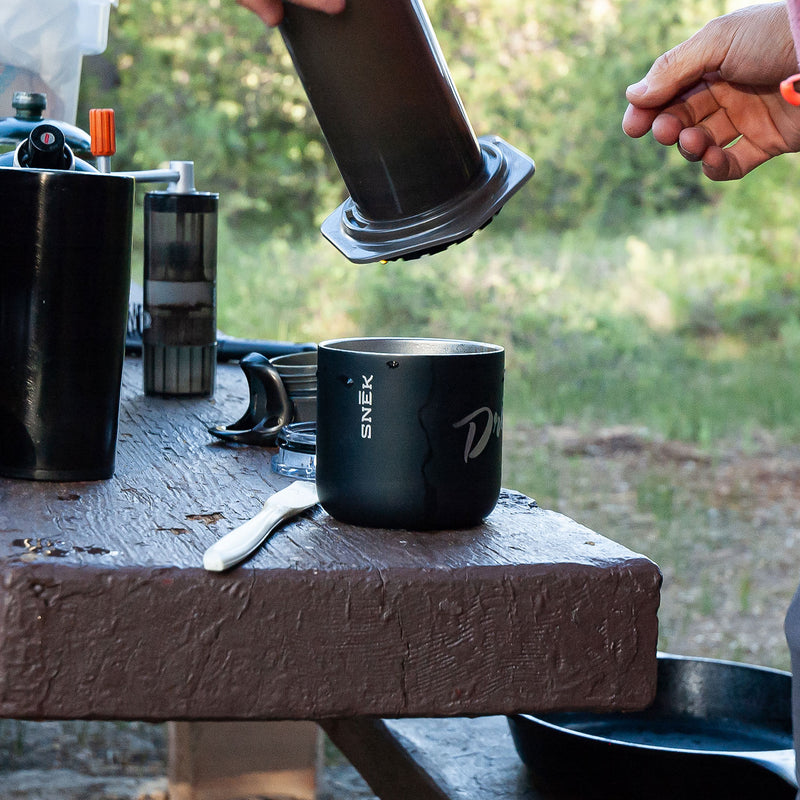 snek cycling drip double wall drip camp mug