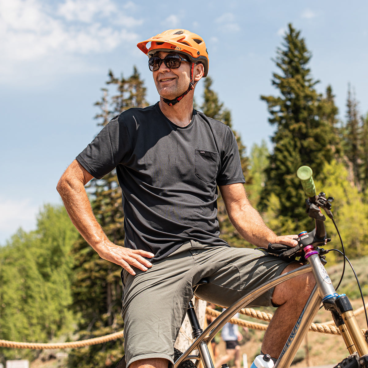 snek cycling dry creek moisture wicking tee at guardsmans pass on the wasatch crest in utah.