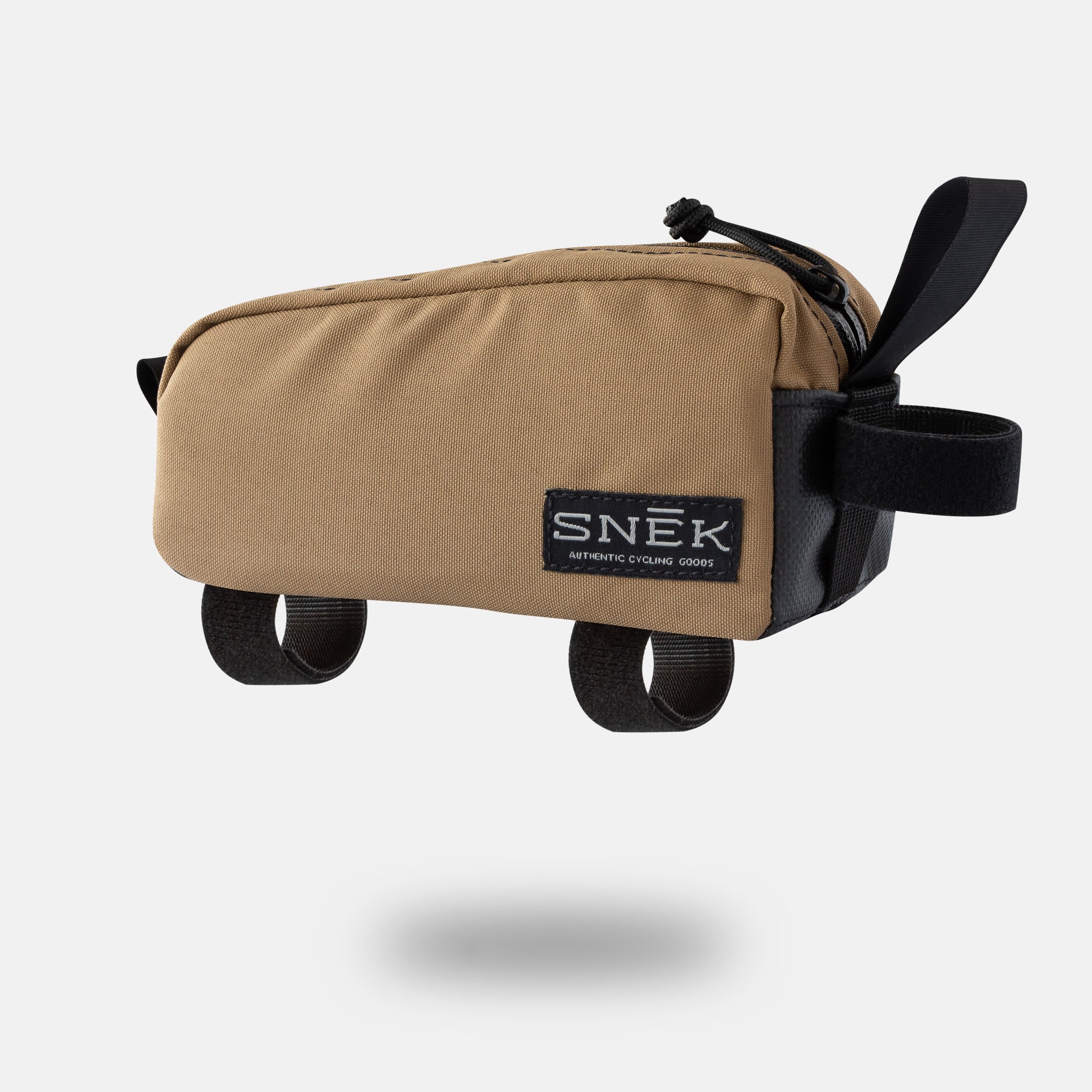 top tube bag studio photograph in Coyote Brown