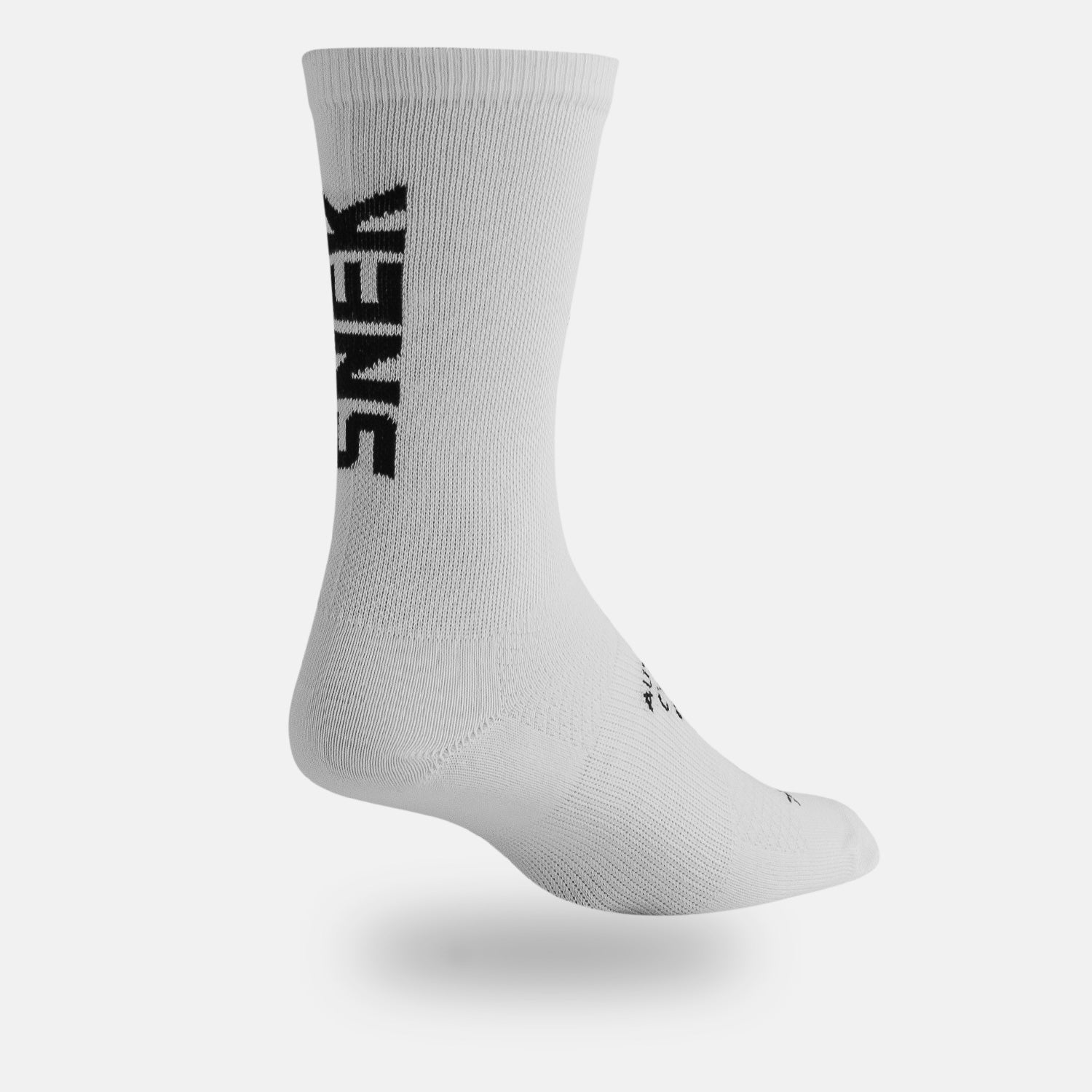 snek cycling white lightweight moisture wicking cycling sock